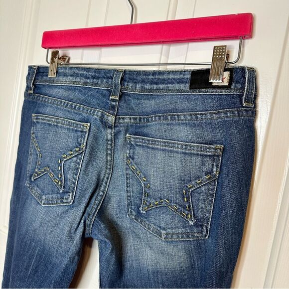 Y2K People’s Liberation Medium Wash Star Embroidered Lowrise Bootcut Jean Sz 29 - Picture 2 of 10